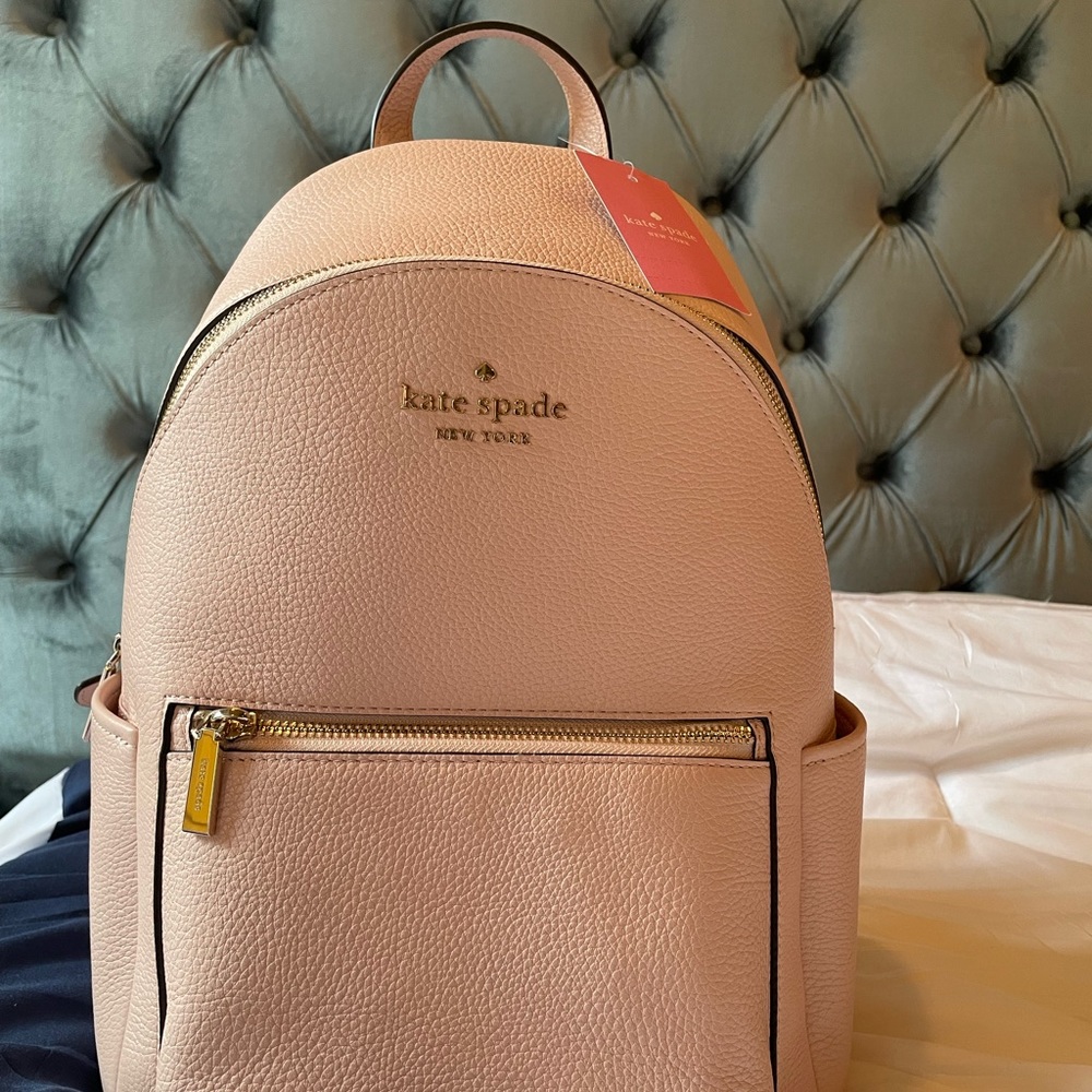 Kate Spade New York Liela Pebbled Leather Medium Dome Backpack (Rose Smoke)